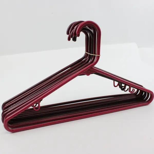 Lot of 10 Burgundy Red & Purple Plastic Clothes Hangers