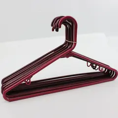 Lot of 10 Burgundy Red & Purple Plastic Clothes Hangers
