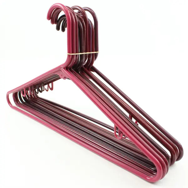 Lot of 10 Burgundy Red & Purple Plastic Clothes Hangers