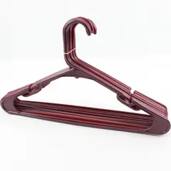 Lot of 10 Burgundy Red & Purple Plastic Clothes Hangers