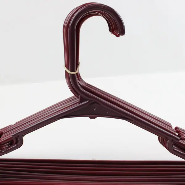 Lot of 10 Burgundy Red & Purple Plastic Clothes Hangers