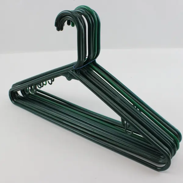Mixed Lot of 10 Dark Green Plastic Clothes Hangers