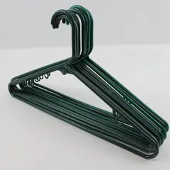 Mixed Lot of 10 Dark Green Plastic Clothes Hangers