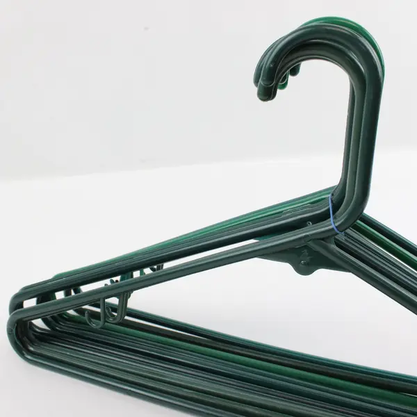 Mixed Lot of 10 Dark Green Plastic Clothes Hangers
