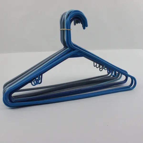 Mixed Lot of 10 Blue & Gray Plastic Clothes Hangers