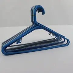 Mixed Lot of 10 Blue & Gray Plastic Clothes Hangers