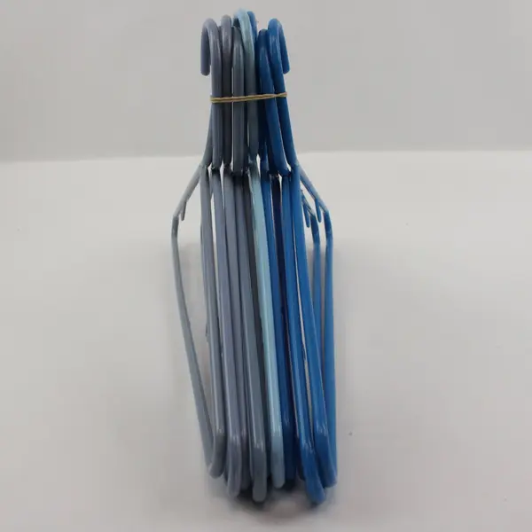 Mixed Lot of 10 Blue & Gray Plastic Clothes Hangers