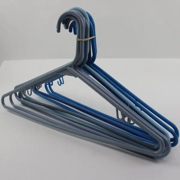 Mixed Lot of 10 Blue & Gray Plastic Clothes Hangers