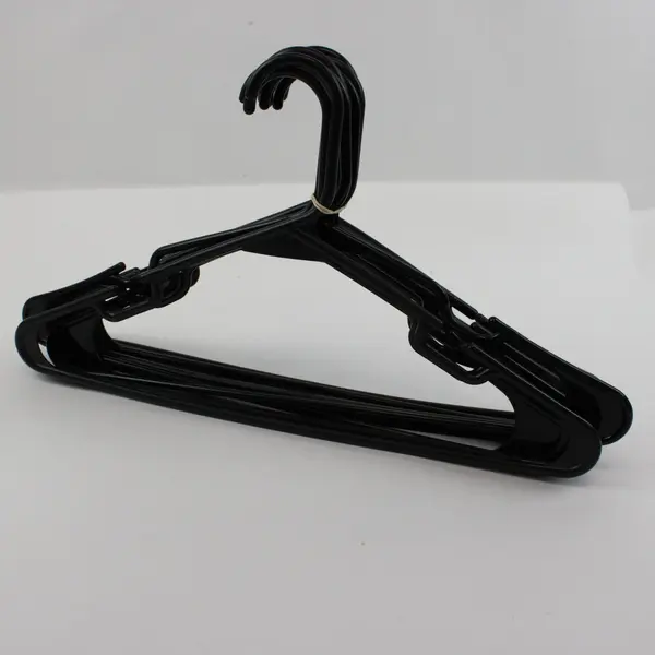 Lot of 10 Opaque Black Plastic Clothes Hangers
