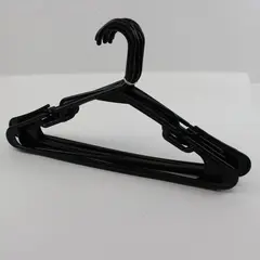 Lot of 10 Opaque Black Plastic Clothes Hangers