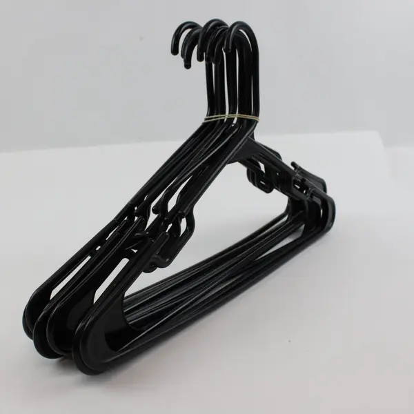 Lot of 10 Opaque Black Plastic Clothes Hangers