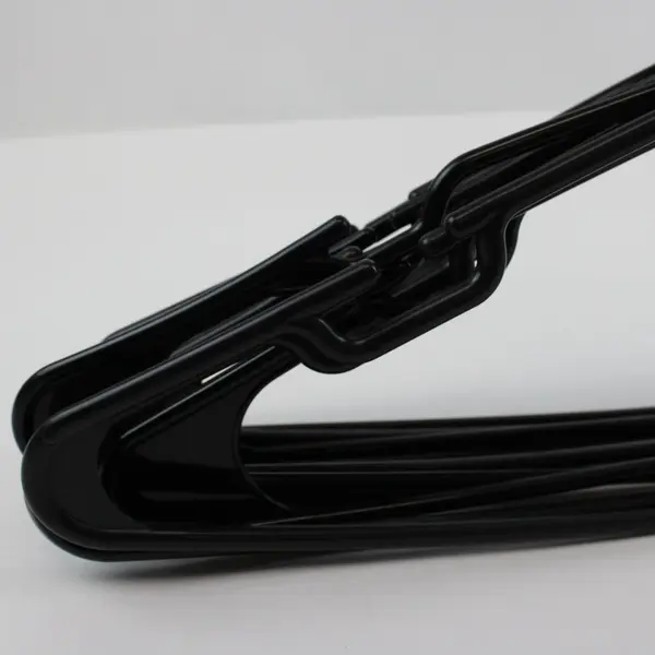Lot of 10 Opaque Black Plastic Clothes Hangers