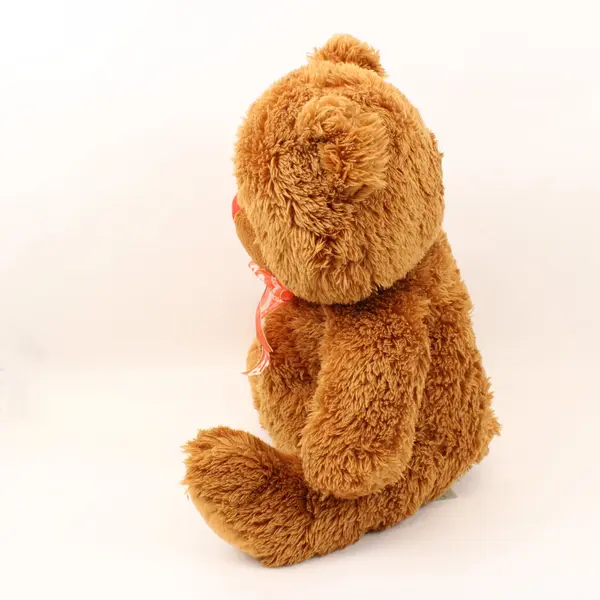 Homerbest HB325 Brown Plush Teddy Bear Orange Bow Slightly Worn Fur