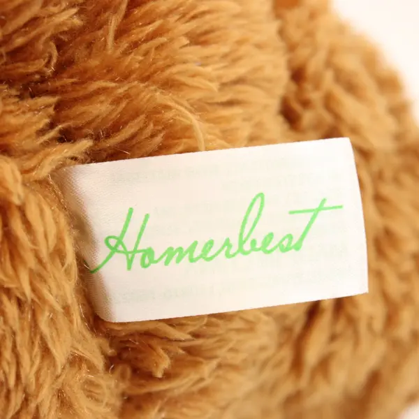 Homerbest HB325 Brown Plush Teddy Bear Orange Bow Slightly Worn Fur