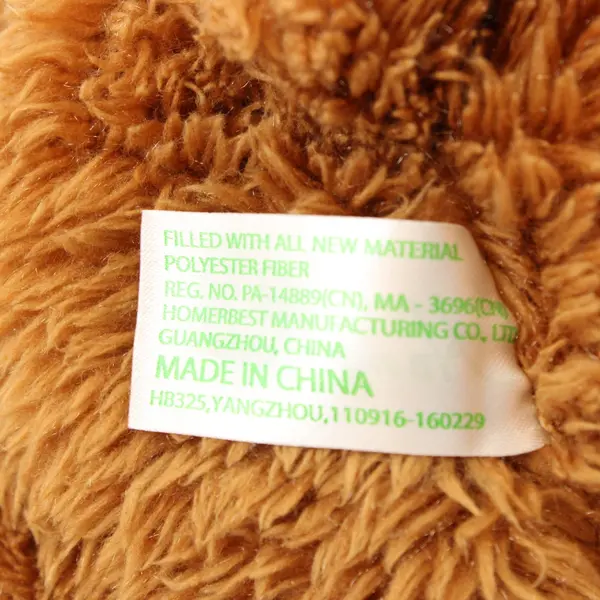 Homerbest HB325 Brown Plush Teddy Bear Orange Bow Slightly Worn Fur