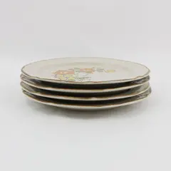 Set of 4 Hearthside Spring Garden Baroque Salad Plates  Floral Stoneware