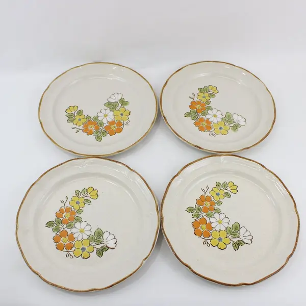  Set of 4 Vintage Hearthside Spring Garden Baroque Dinner Plates Japan