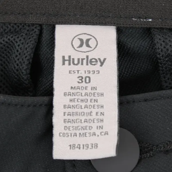 Hurley 1841938 Men's Flat-Front Shorts Charcoal/Black Size 30