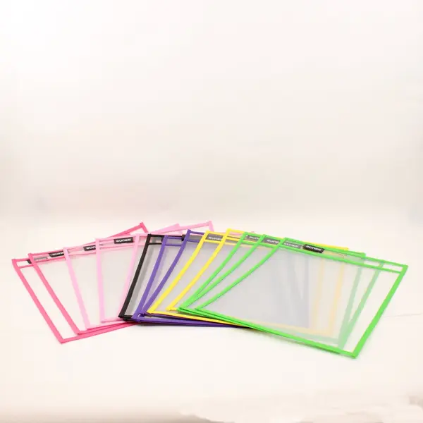 Lot of 15 SUNEE Reusable Dry Erase Pocket Sleeves Clear