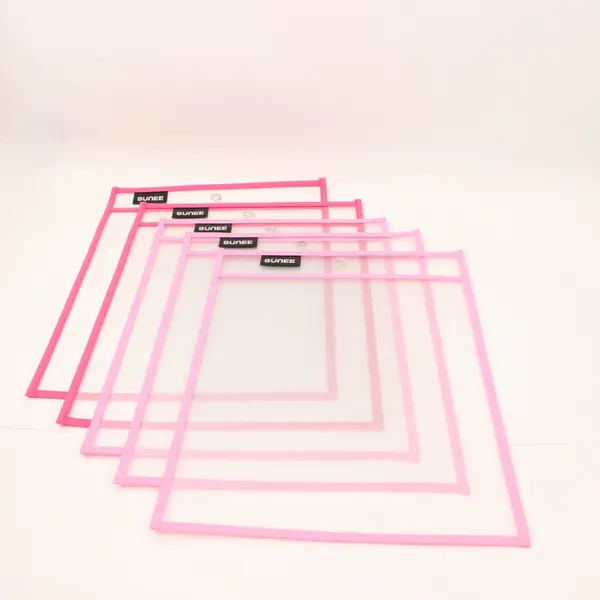 Lot of 15 SUNEE Reusable Dry Erase Pocket Sleeves Clear