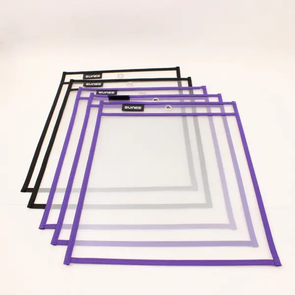 Lot of 15 SUNEE Reusable Dry Erase Pocket Sleeves Clear