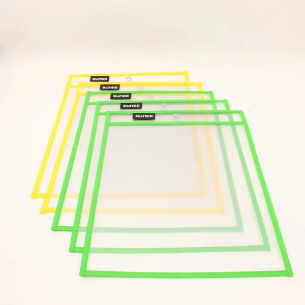 Lot of 15 SUNEE Reusable Dry Erase Pocket Sleeves Clear