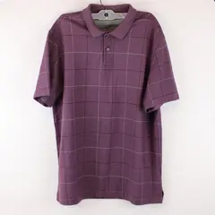 Van Heusen Men's Medium Purple Grid Print Polo Shirt