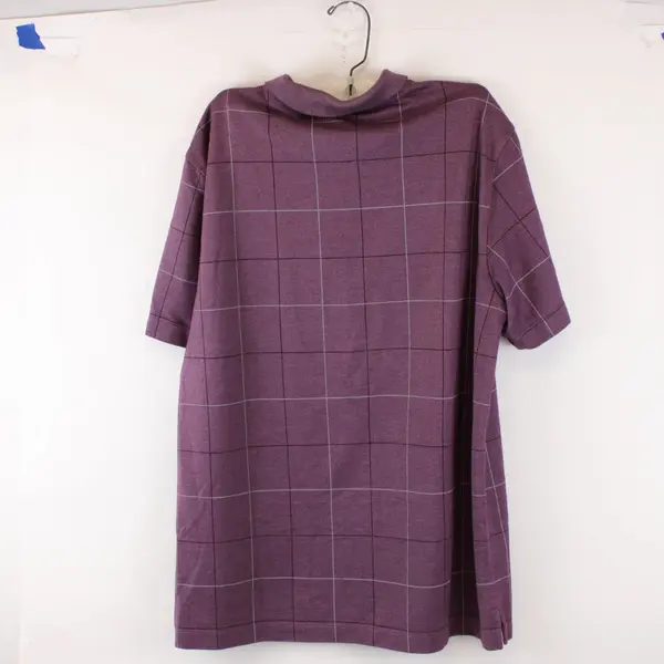 Van Heusen Men's Medium Purple Grid Print Polo Shirt