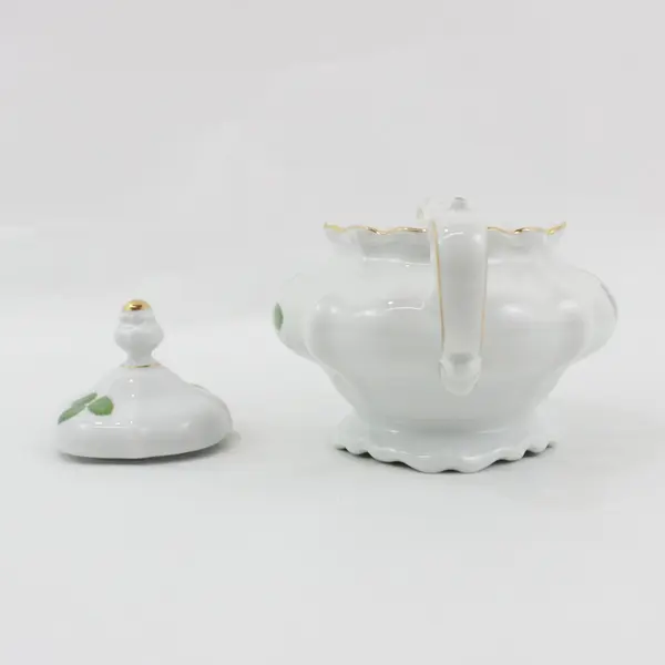 Haviland White Rose Covered Sugar Bowl Bavaria Germany