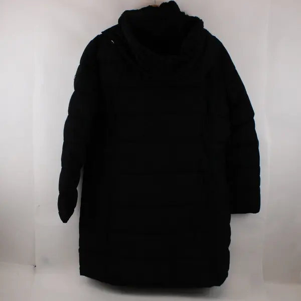 Andrew Marc Women's Black Zip-Up Puffer Jacket Removable Faux Fur Hood XL