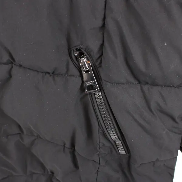 Andrew Marc Women's Black Zip-Up Puffer Jacket Removable Faux Fur Hood XL