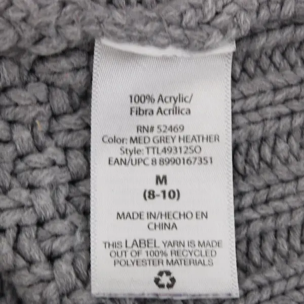 Time and Tru Women's Gray Cable Knit Open Front Cardigan Long Sleeve M (8-10)
