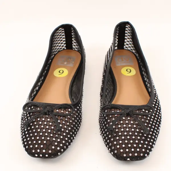 Dolce Vita Women's Black Sheer Rhinestone Ballet Flats Size 9