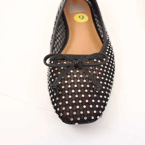 Dolce Vita Women's Black Sheer Rhinestone Ballet Flats Size 9