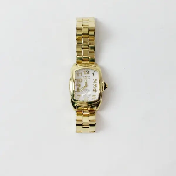 Invicta Lupah Baby Watch Gold Tone Bracelet White Dial New Battery