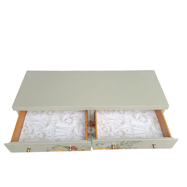 Refinished Vintage Floral 6-Drawer Dresser Sage Green - Freight/Local Pickup