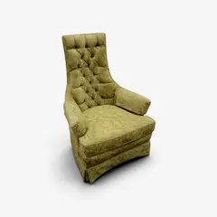 Vintage Tufted High Back Lounge Chair Olive Retro Armchair - Local Pickup Only