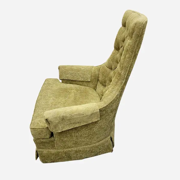 Vintage Tufted High Back Lounge Chair Olive Retro Armchair - Local Pickup Only
