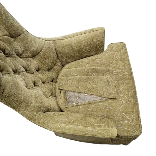 Vintage Tufted High Back Lounge Chair Olive Retro Armchair - Local Pickup Only