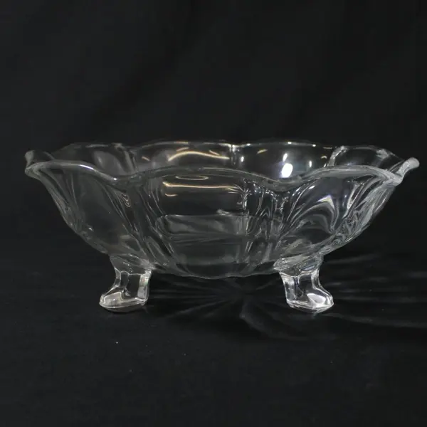 Vtg Fostoria Baroque Vintage Clear Footed Bon Bon Candy Dish 7 Inch