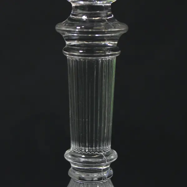 Pair Clear Ribbed Glass Taper Candle Holders 5.5in Cracked/Damaged