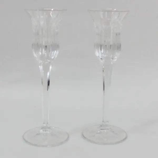 Mikasa Icicles Crystal Fluted Taper Candlesticks 8" Pair
