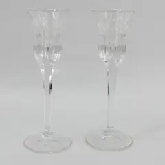 Mikasa Icicles Crystal Fluted Taper Candlesticks 8" Pair