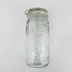Himark Embossed Fruit Glass Spaghetti Jar Hinged Bail Lid