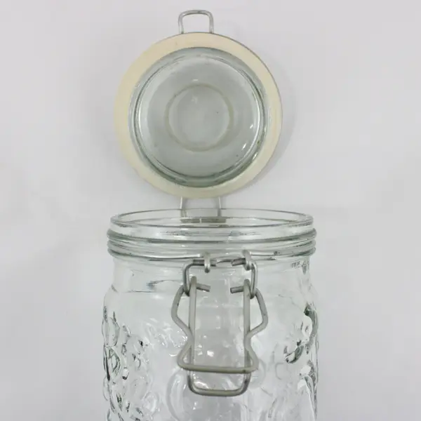 Himark Embossed Fruit Glass Spaghetti Jar Hinged Bail Lid