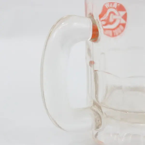 A&W Root Beer Child's Mini Mug Clear Glass Orange Bullseye Logo 3.25in