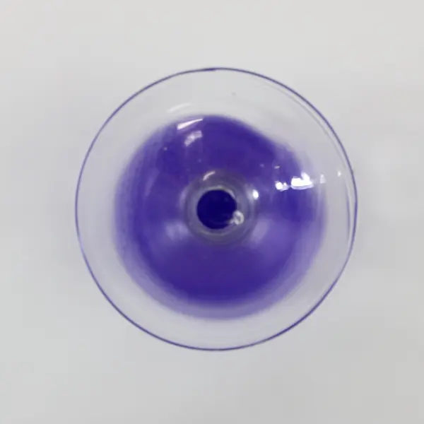  Cobalt Blue Wine Glass Clear Stem Ball Accent 7in 