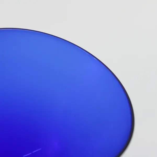  Cobalt Blue Wine Glass Clear Stem Ball Accent 7in 
