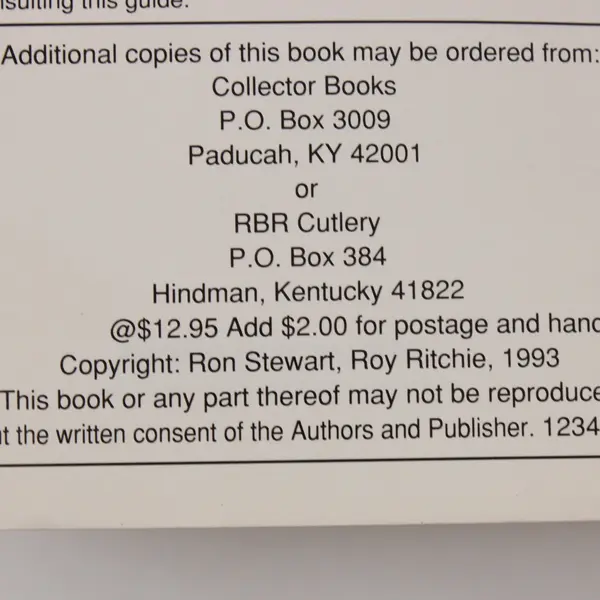 The Standard Knife Collector's Guide R Ritchie & R Stewart 2nd Edition 1993 PB