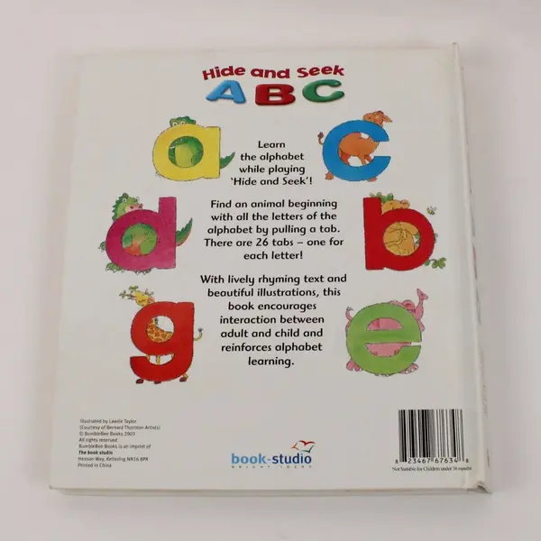 Hide and Seek ABC Hardcover 2003 Lawrie Taylor Interactive Hide-and-Seek Tabs